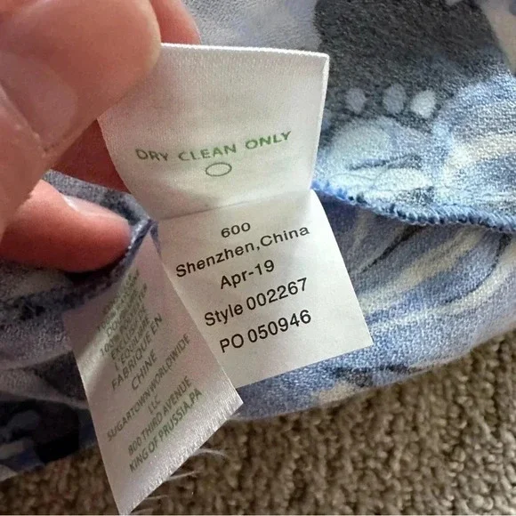 Lilly Pulitzer Auria Top in High‎ Tide Navy Top Size 2 - Picture 9 of 9